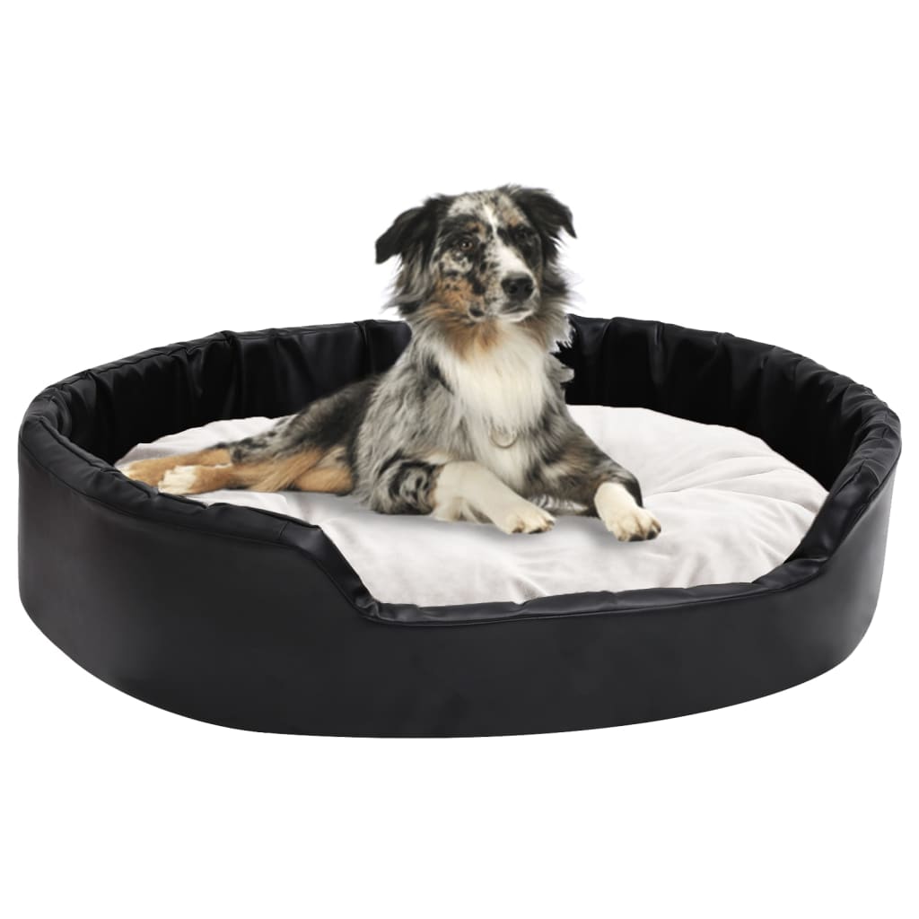 vidaXL Hundebett Schwarz-Beige 90x79x20 cm Plüsch und Kunstleder