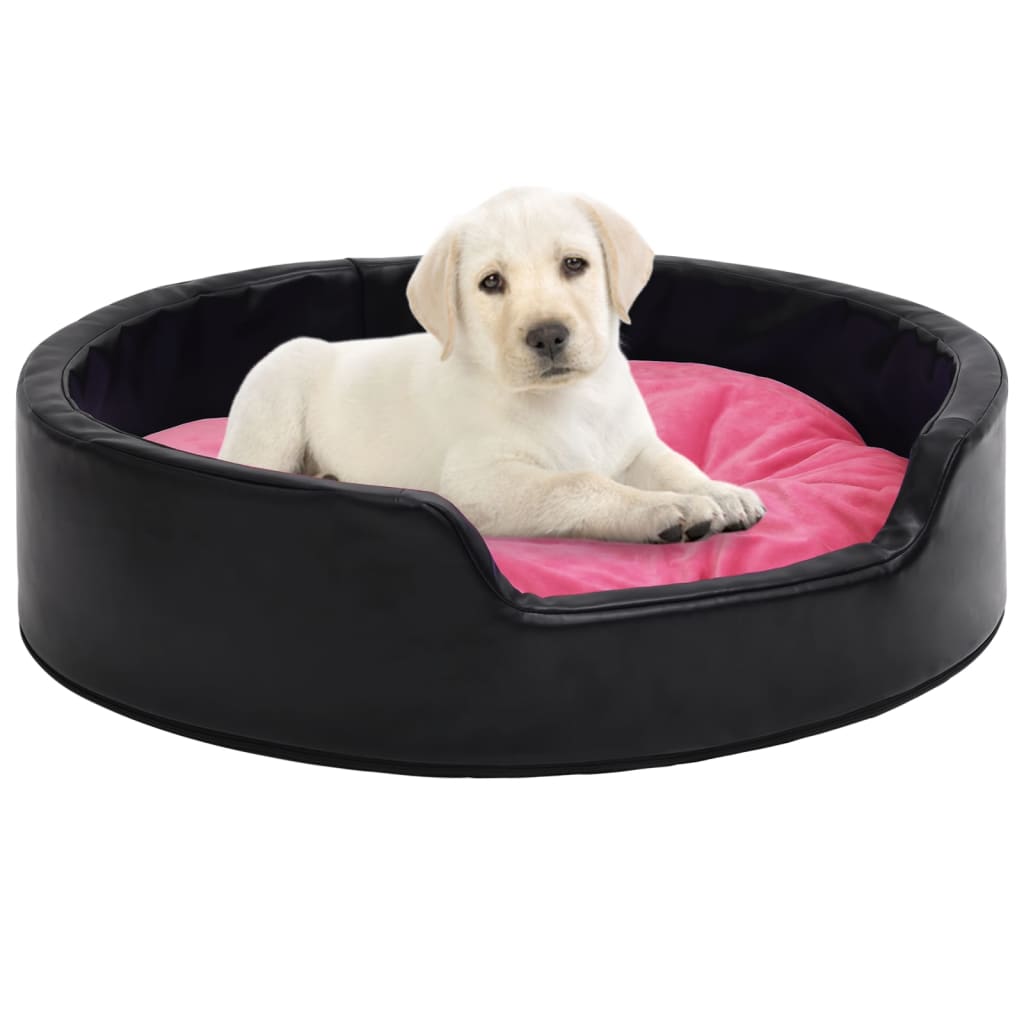 Hundebett Schwarz-Pink 99x89x21 cm Plüsch und Kunstleder kaufen