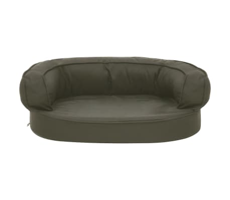 vidaXL Ergonomisk hundeseng med linutseende 60x42 cm m&oslash;rkegr&aring;