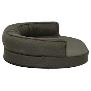 Ergonomický pelíšek pro psy 75 x 53 cm lněný vzhled tmavě šedý - obrázek 4