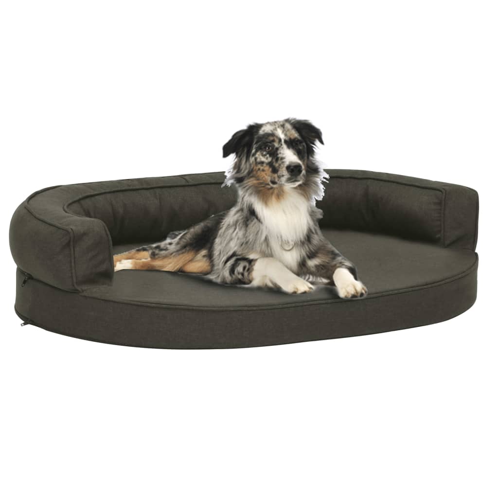 vidaXL Saltea ergonomică pat de câini, gri închis, 75×53 cm, aspect in vidaXL