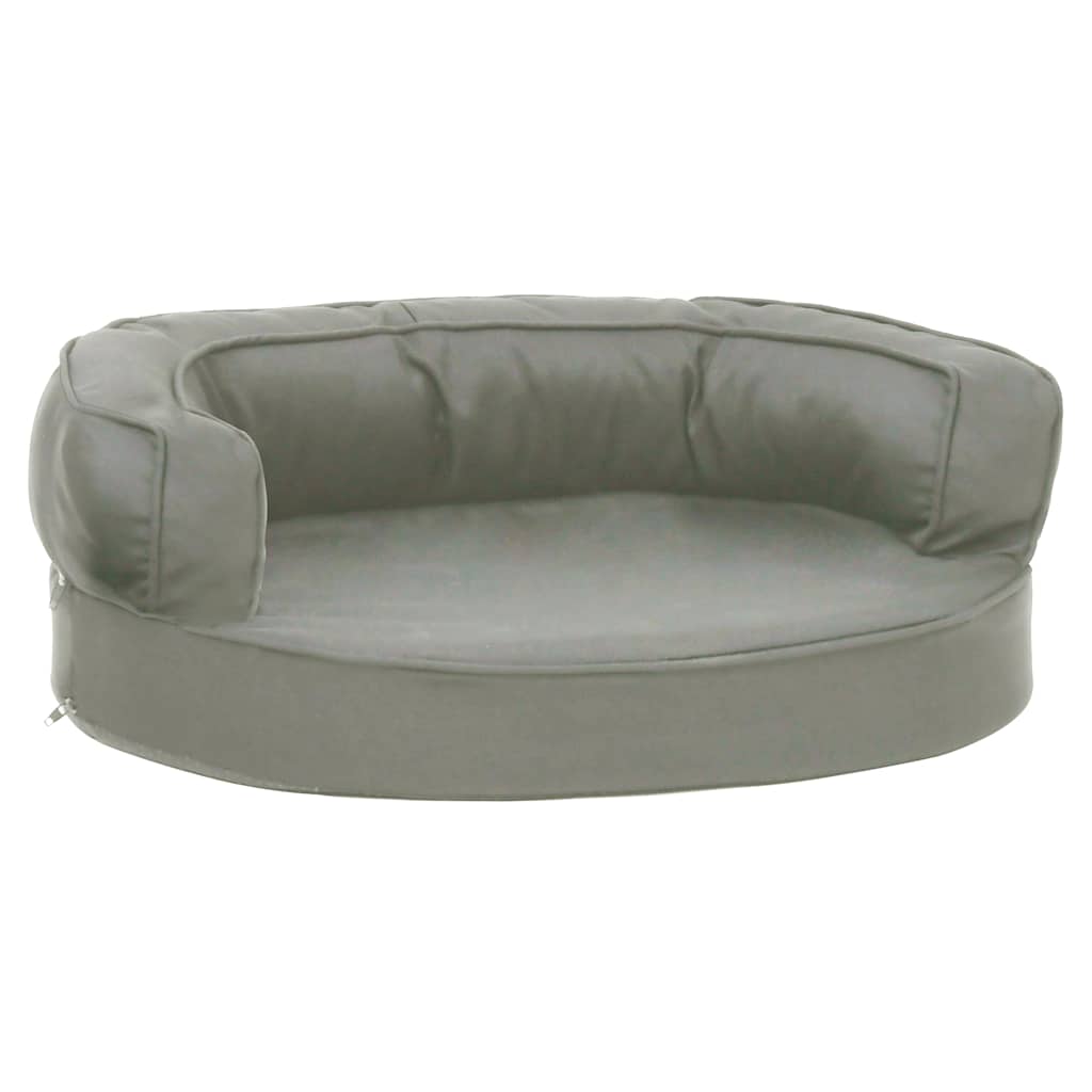 vidaXL Ergonomický pelíšek pro psy 60 x 42 cm lněný vzhled šedý