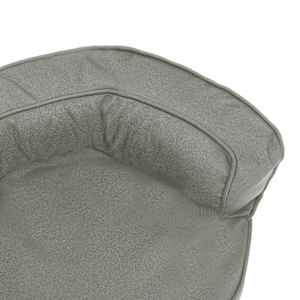 Ergonomický pelíšek pro psy 60 x 42 cm lněný vzhled šedý - obrázek 6