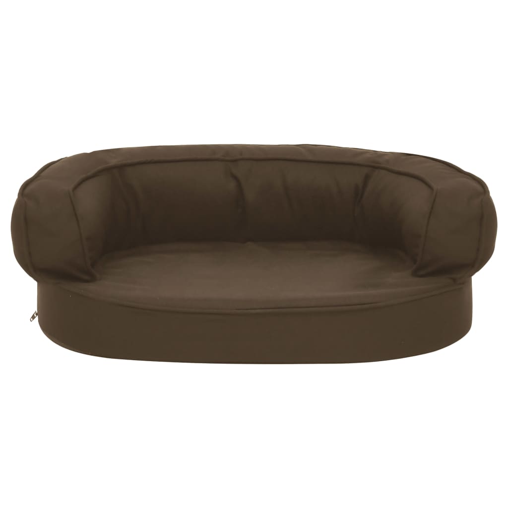 vidaXL Hondenbed ergonomisch linnen-look 60x42 cm bruin afbeelding