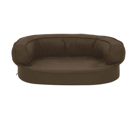 vidaXL Hundematratze Ergonomisch 60x42 cm Leinenoptik Braun