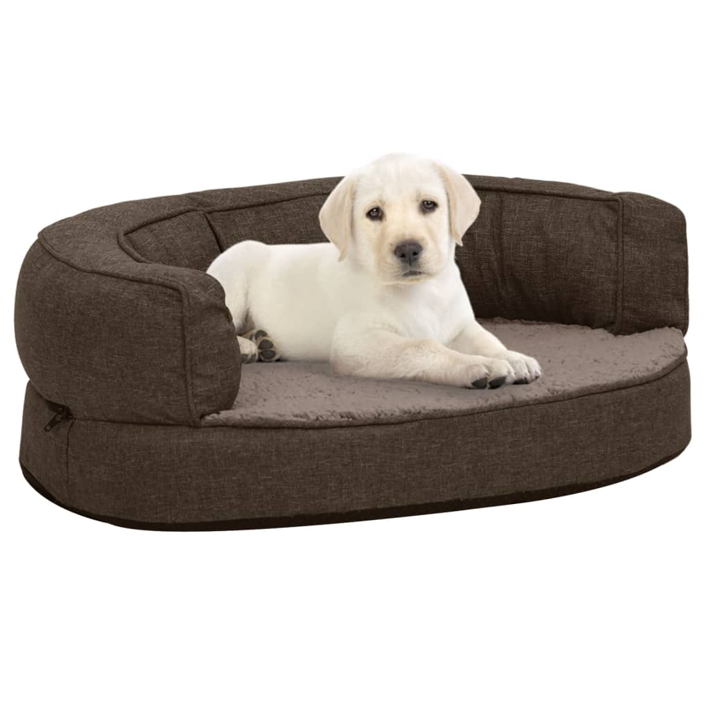 vidaXL Matelas de lit ergonomique de chien 60x42 cm Polaire aspect lin