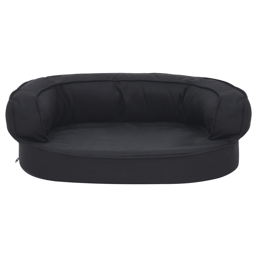 vidaXL Saltea ergonomică pat de câini, negru, 60x42 cm, aspect de in