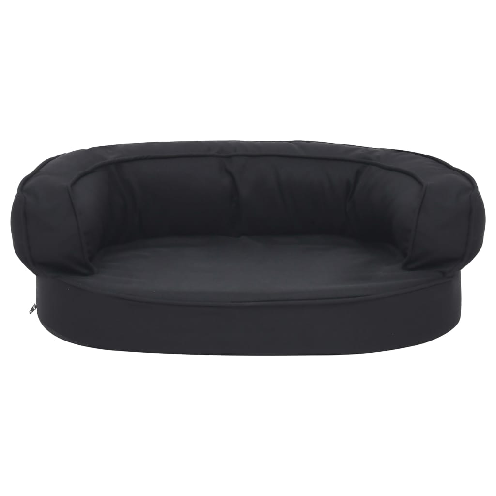 vidaXL Colchón de cama de perro ergonómico aspecto lino negro 60x42cm