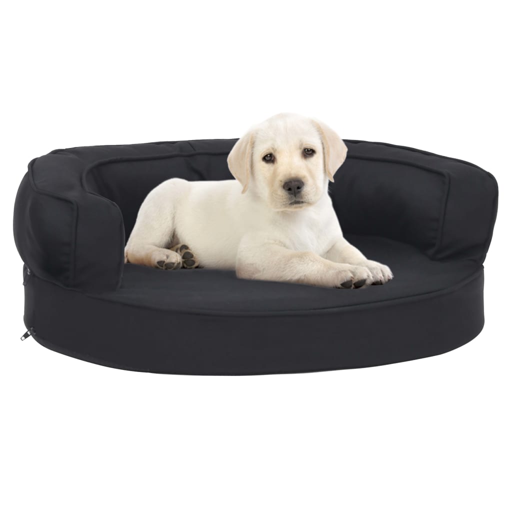 Vidaxl – Colchón de cama de perro ergonómico aspecto lino negro 60x42cm Negro