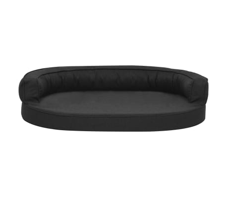 vidaXL Hundematratze Ergonomisch 75x53 cm Leinenoptik Schwarz