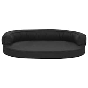 vidaXL Hundematratze Ergonomisch 75x53 cm Leinenoptik Schwarz