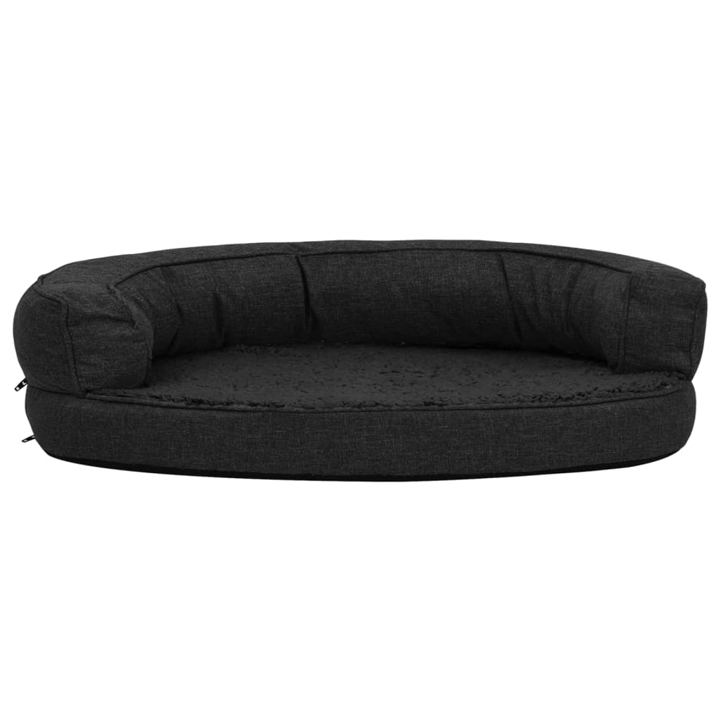 vidaXL Saltea ergonomică pat de câini negru 90x64 cm aspect in/fleece