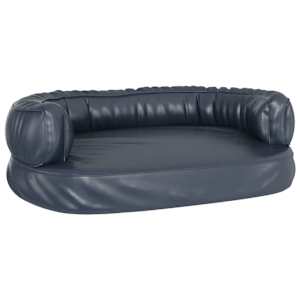 Ergonomický molitanový pelíšek pro psy modrý 60x42cm umělá kůže - obrázek 2