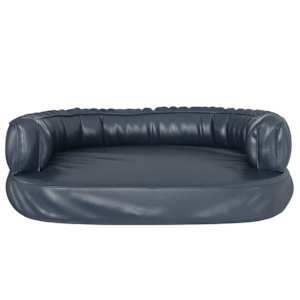 Ergonomický molitanový pelíšek pro psy modrý 60x42cm umělá kůže - obrázek 4