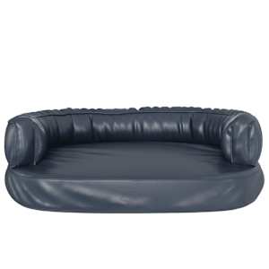Ergonomický molitanový pelíšek pro psy modrý 75x53cm umělá kůže - obrázek 4