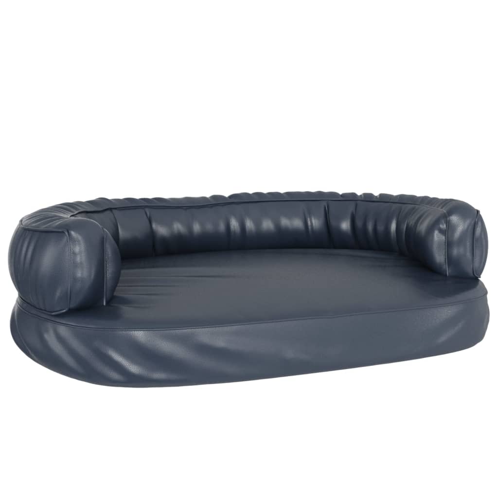 vidaXL Hondenmand ergonomisch schuim 88x65 cm kunstleer donkerblauw