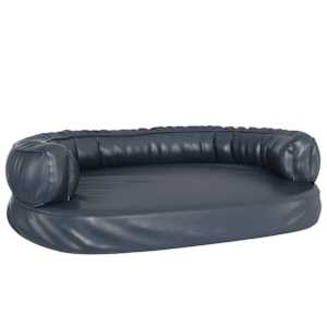 Ergonomický molitanový pelíšek pro psy modrý 88x65cm umělá kůže - obrázek 2