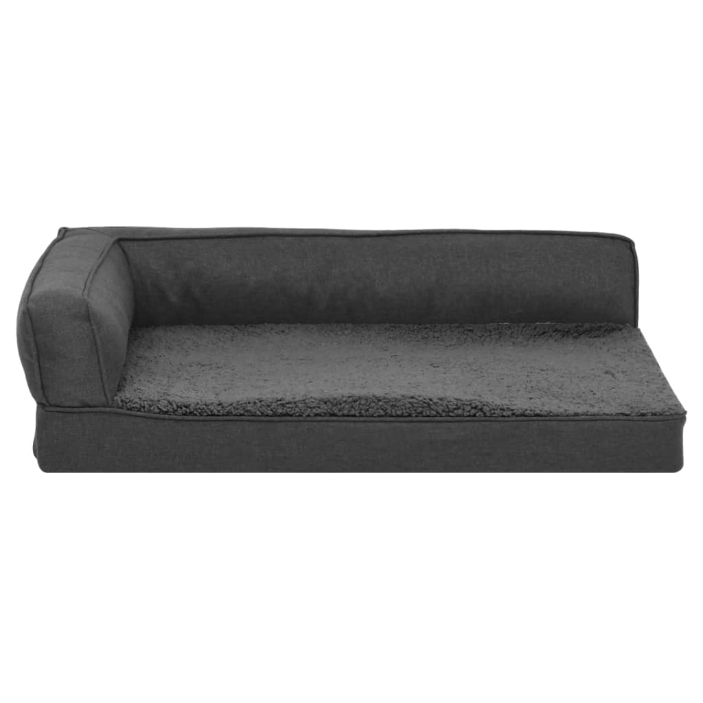 

vidaXL Hondenbed ergonomisch linnen-look 60x42 cm fleece donkergrijs