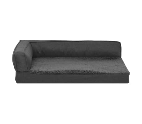 vidaXL Colchón para cama de perro ergonómico gris oscuro 75x53 cm