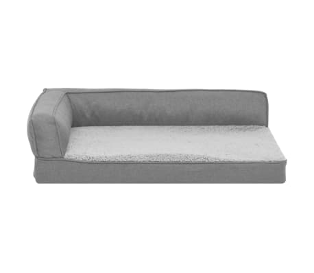 vidaXL ergonomiska suņu gulta, 60x42 cm, lina dizains, pelēka
