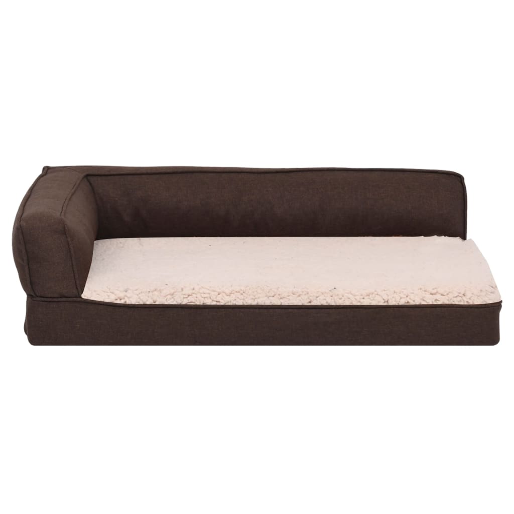 vidaXL Matelas de lit ergonomique de chien 90x64 cm Polaire aspect lin