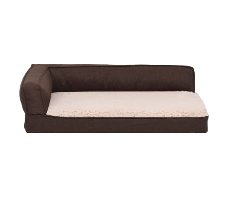 vidaXL Saltea ergonomică pat de câini, maro, 90x64 cm aspect in/fleece