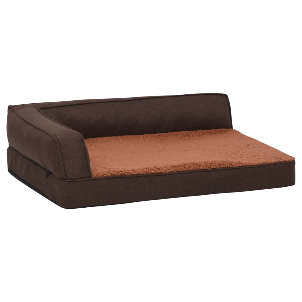 Saltea ergonomică pat de câini maro 60×42 cm aspect in/fleece