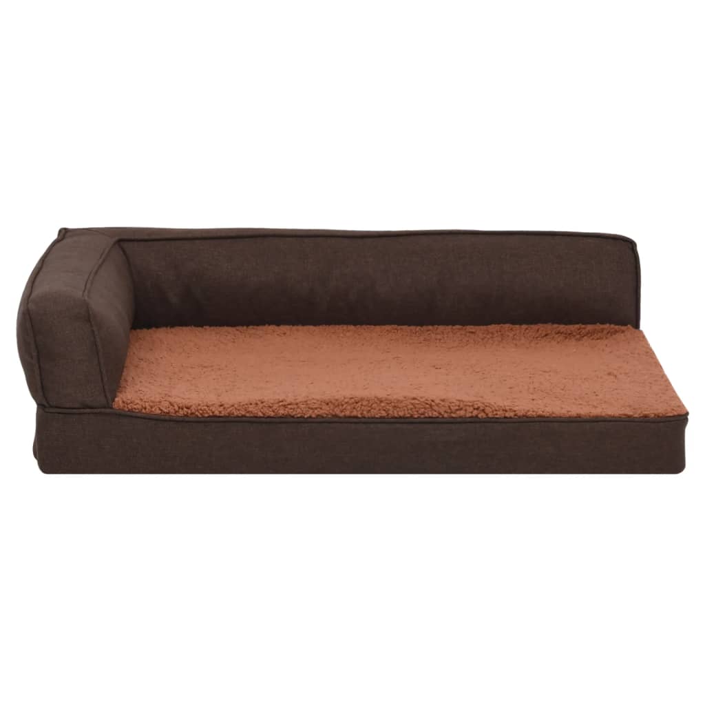 

vidaXL Hondenbed ergonomisch linnen-look 90x64 cm fleece bruin