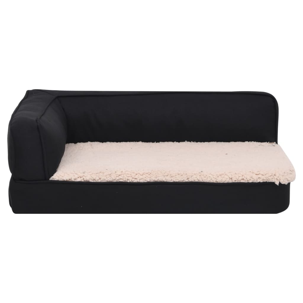 vidaXL Saltea ergonomică pat de câini negru 90x64 cm aspect in/fleece