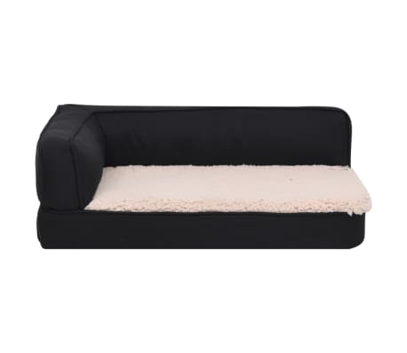 vidaXL Hondenbed ergonomisch linnen-look 90x64 cm fleece zwart