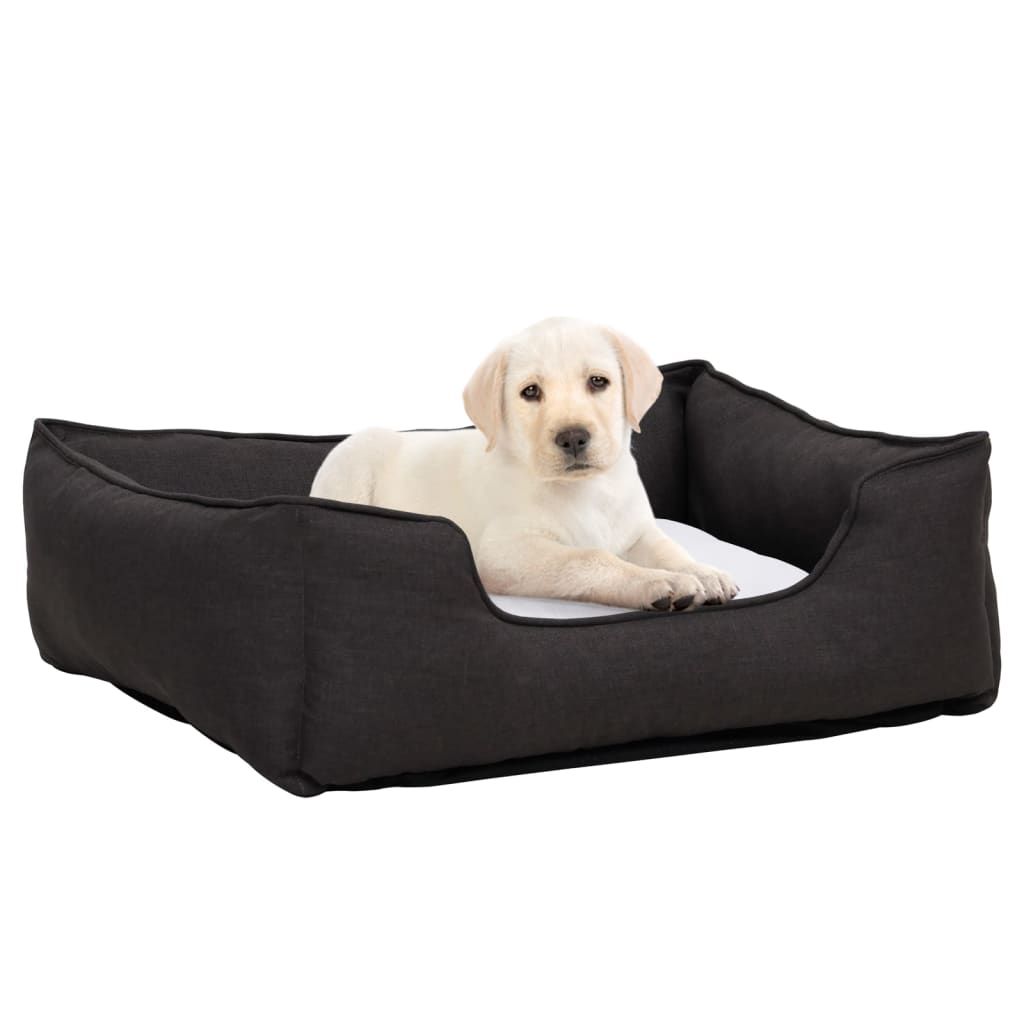 Krevet za pse tamnosivo-bijeli 85,5x70x23 cm flis izgled platna Krevete za Pse Naručite namještaj na deko.hr
