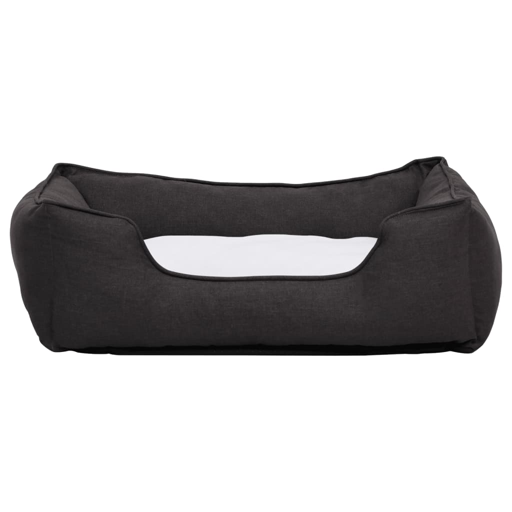 

vidaXL Hondenmand linnen-look 110,5x80,5x26 cm fleece donkergrijs wit