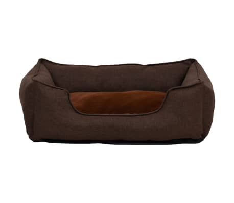 vidaXL Hondenmand linnen-look 110,5x80,5x26 cm fleece bruin