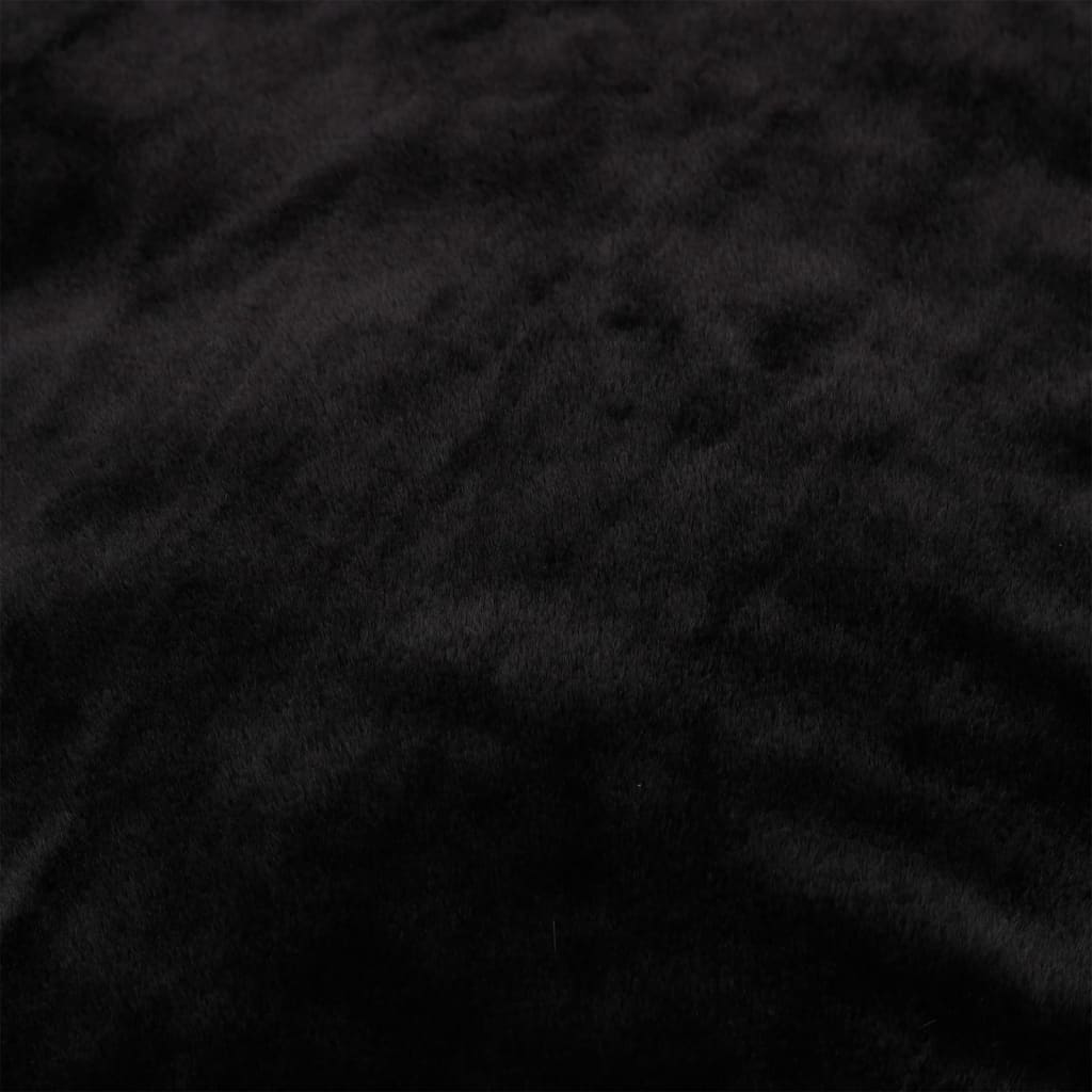 Fekete vászon hatású gyapjú kutyaágy 65 x 50 x 20 cm 
