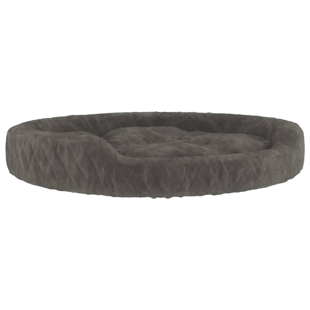 vidaXL Hondenmand 90x70x23 cm pluche donkergrijs