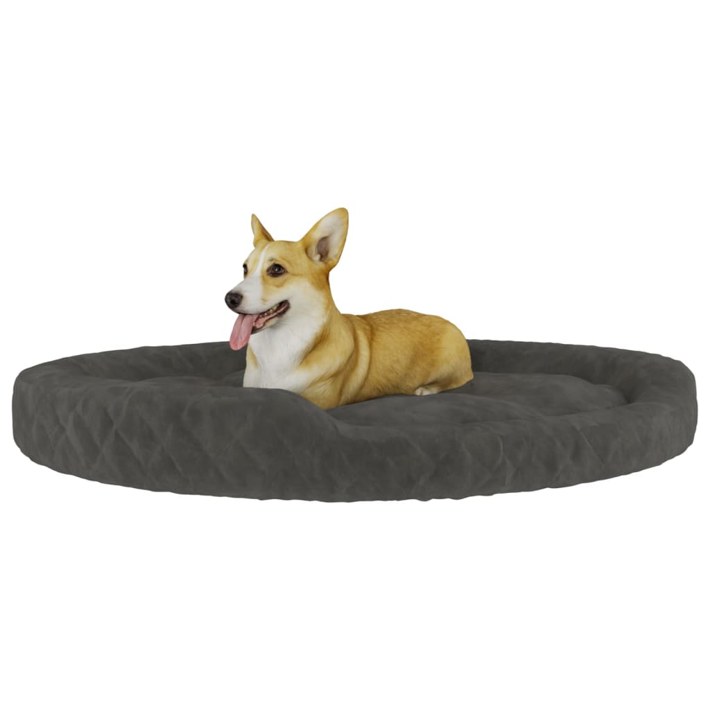 vidaXL Dog Bed Dark Grey 110x90x23 cm Plush