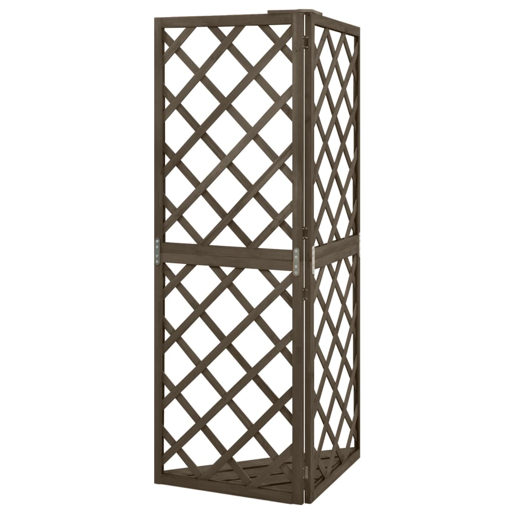 vidaXL Corner Trellis Gray 19.6"x19.6"x57" Solid Fir Wood