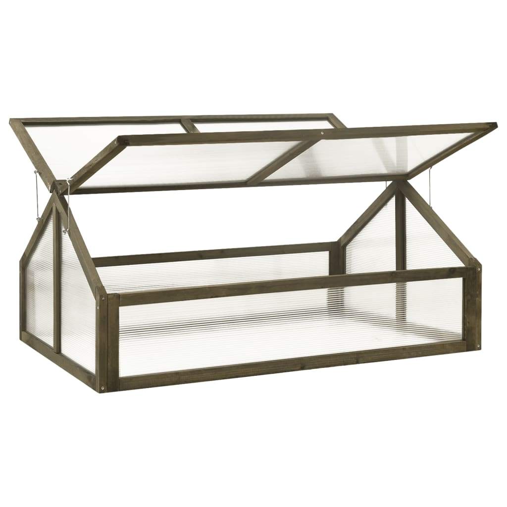 vidaXL Broeikas 114x80x50 cm vurenhout grijs afbeelding