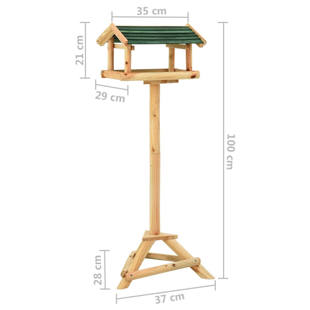 Mangeoire à Oiseaux Et Support 37x28x100cm Bois De Sapin Massif VidaXL 16 width=274