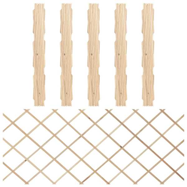 vidaXL v&otilde;rkaia paneelid 5 tk, nulupuit, 180 x 80 cm