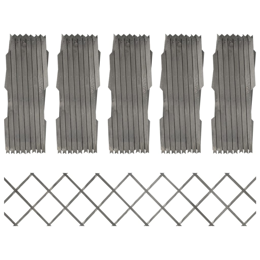 Petrashop  Trelážové ploty 5 ks šedé masivní jedlové dřevo 180 x 30 cm