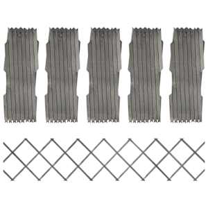 Mrežaste ograje 5 kosov siv trden les jelke 180x30 cm