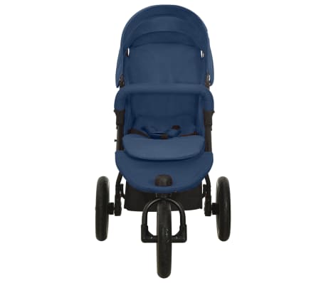 vidaXL Kinderwagen staal marineblauw