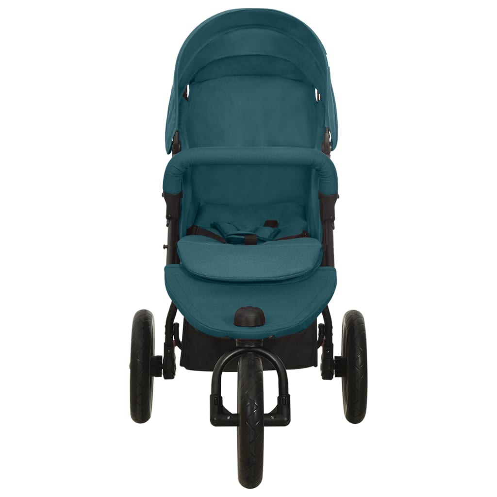 vidaXL Kinderwagen staal groen