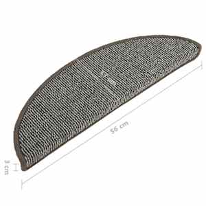 Schodové rohože 15 ks 56 x 17 x 3 cm šedé, půlkulaté - obrázek 8