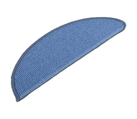 vidaXL kāpņu paklāji, 15 gab., 56x17x3 cm, zili