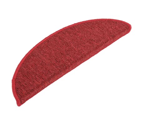 vidaXL Tapis de marches d'escalier 15 pcs Rouge 56x17x3 cm