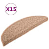 vidaXL trepimatid 15 tk 56 x 17 x 3 cm helepruunid poolringikujulised