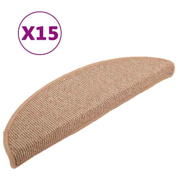 vidaXL trepimatid 15 tk 56 x 17 x 3 cm helepruunid poolringikujulised