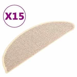 vidaXL trepimatid 15 tk 56 x 17 x 3 cm valged ja pruunid poolringikujulised